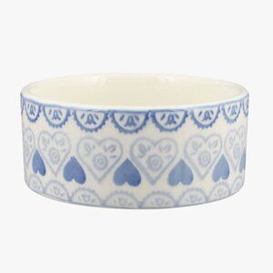 Emma Bridgewater Personalised Blue Sampler Small Pet Bowl